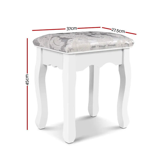 Dressing Table Stool Velvet White