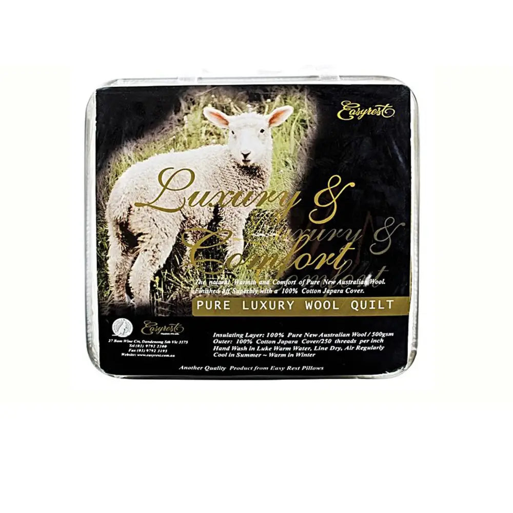 Easyrest 500gsm Winter Weight Australian Made Washable Wool Quilt King
