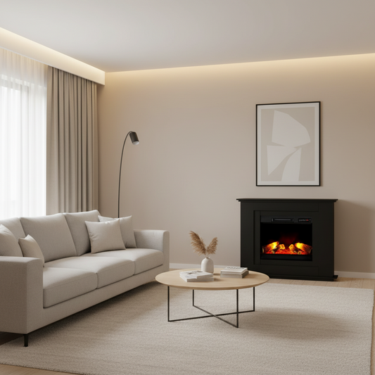 Electric Fireplace Fire Heater 2000W Black