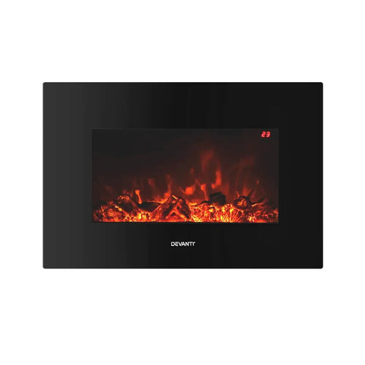Electric Fireplace Fire Heater 2000w Black