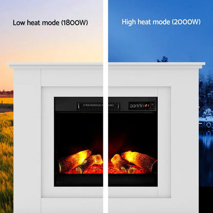Electric Fireplace Fire Heater 2000w White | White Electric Fireplace Black Interior