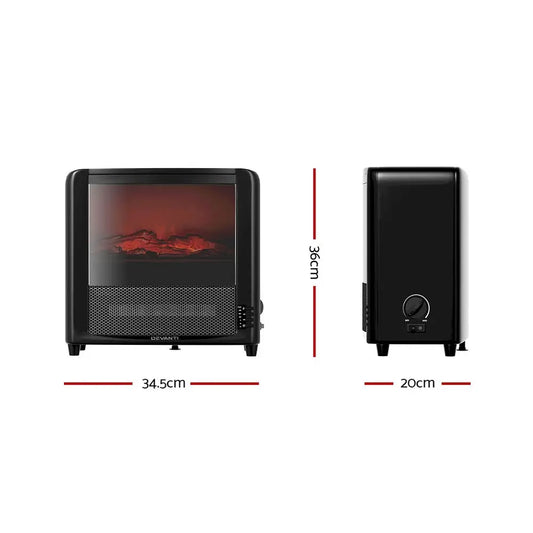 Electric Fireplace Fire Heaters 2000w | Black Devanti Electric Fireplace Heater