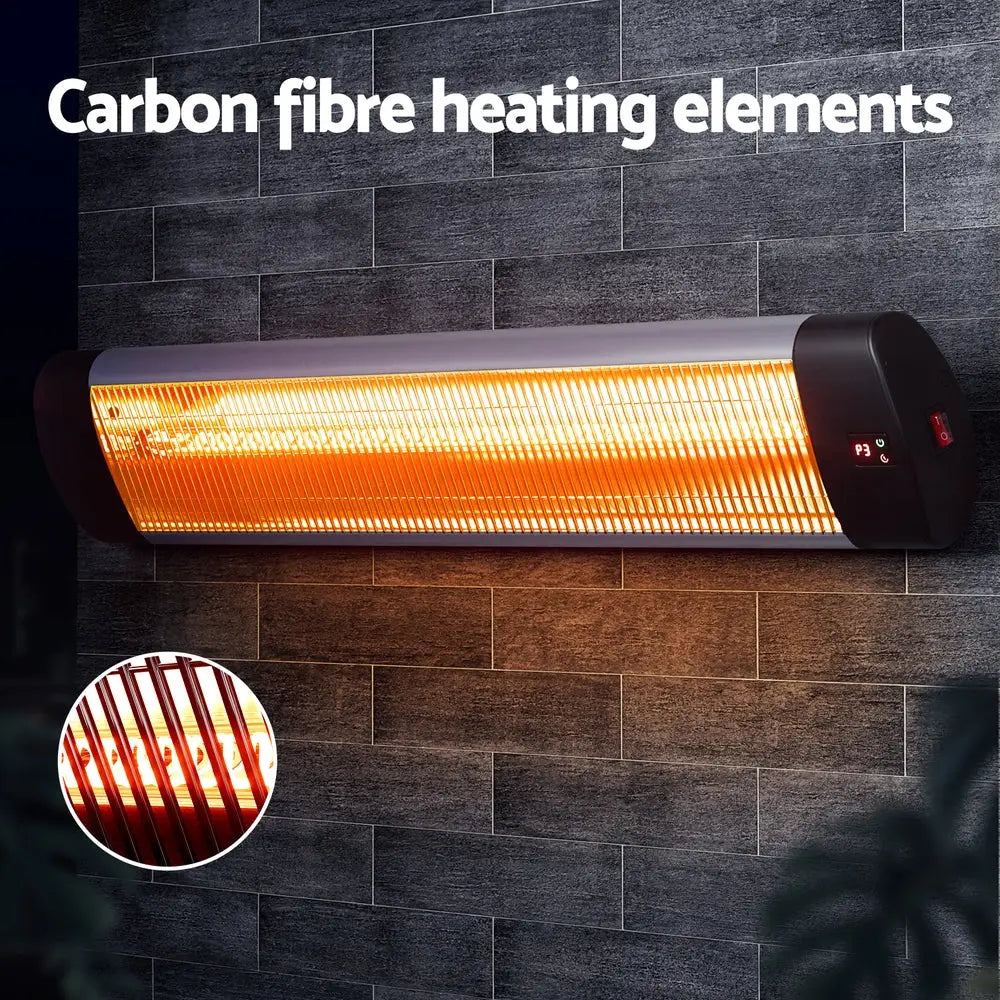 Electric Strip Heater Radiant Heaters 3000w | Silver Black Wall-mounted Infrared Heater