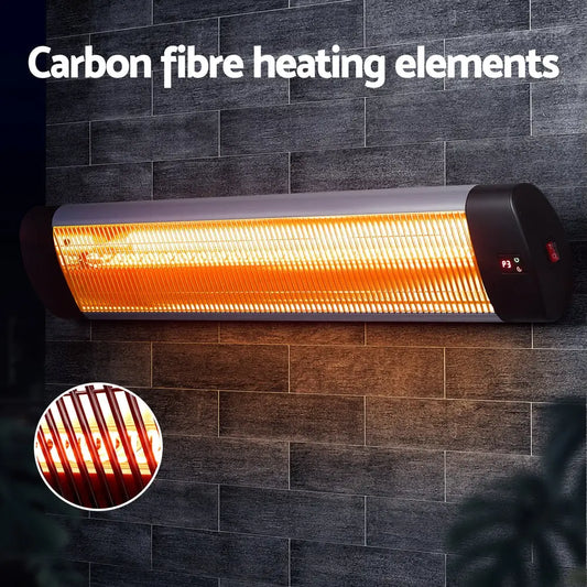 Electric Strip Heater Radiant Heaters 3000w | Silver Black Wall-mounted Infrared Heater
