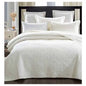 Elegant Ivory 100% Cotton Quilted 3 Pcs Bedspread Coverlet Set Super King