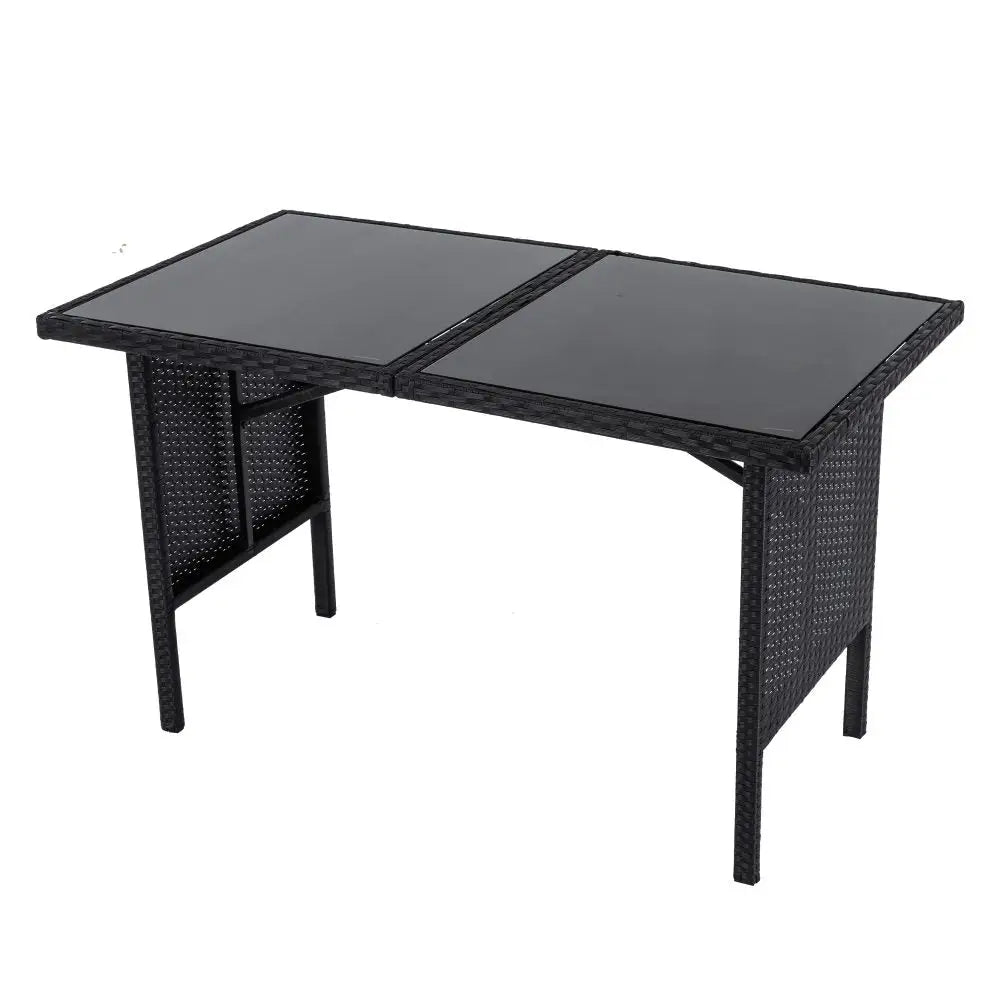 Ella 8-seater Modular Outdoor Garden Lounge and Dining Set with Table Stools in Black