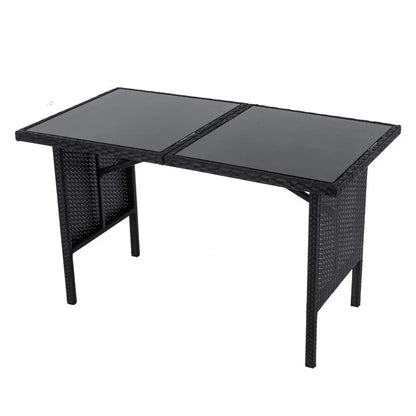 Ella 8-seater Modular Outdoor Garden Lounge and Dining Set with Table Stools in Black