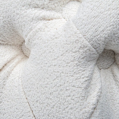 Elsa Tufted Ottoman Beach Boucle White-rectangular