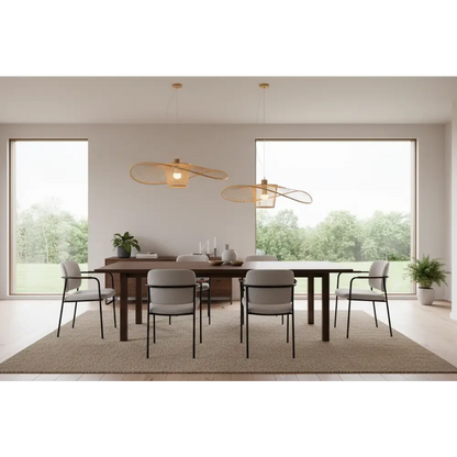 Elysian Breeze Natural Hand-woven Bamboo Wide Brim Pendant Lamp