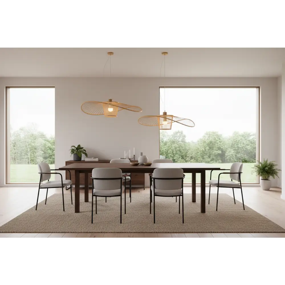 Elysian Breeze Natural Hand-woven Bamboo Wide Brim Pendant Lamp