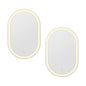 Embellir 2 Led Wall Mirror with Light 50x75cm Bathroom Decor Oval Mirrors Vanity