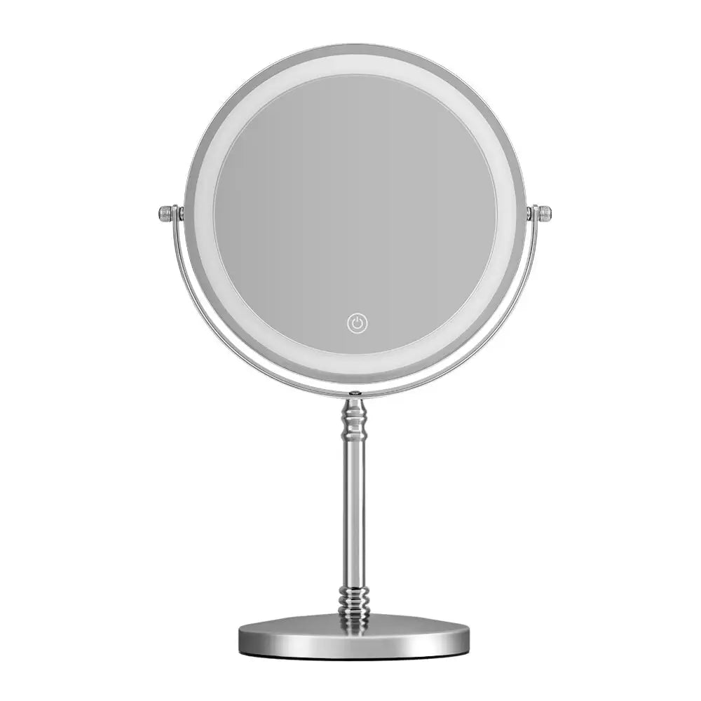 Embellir Makeup Mirror 20x20cm 10x Magnifying with Led Light Rotation Tabletop