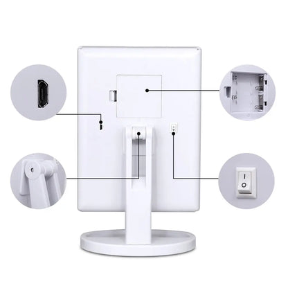 Embellir Tri-fold Makeup Mirror 1x2x3x Magnifying with Led Light Travel Portable