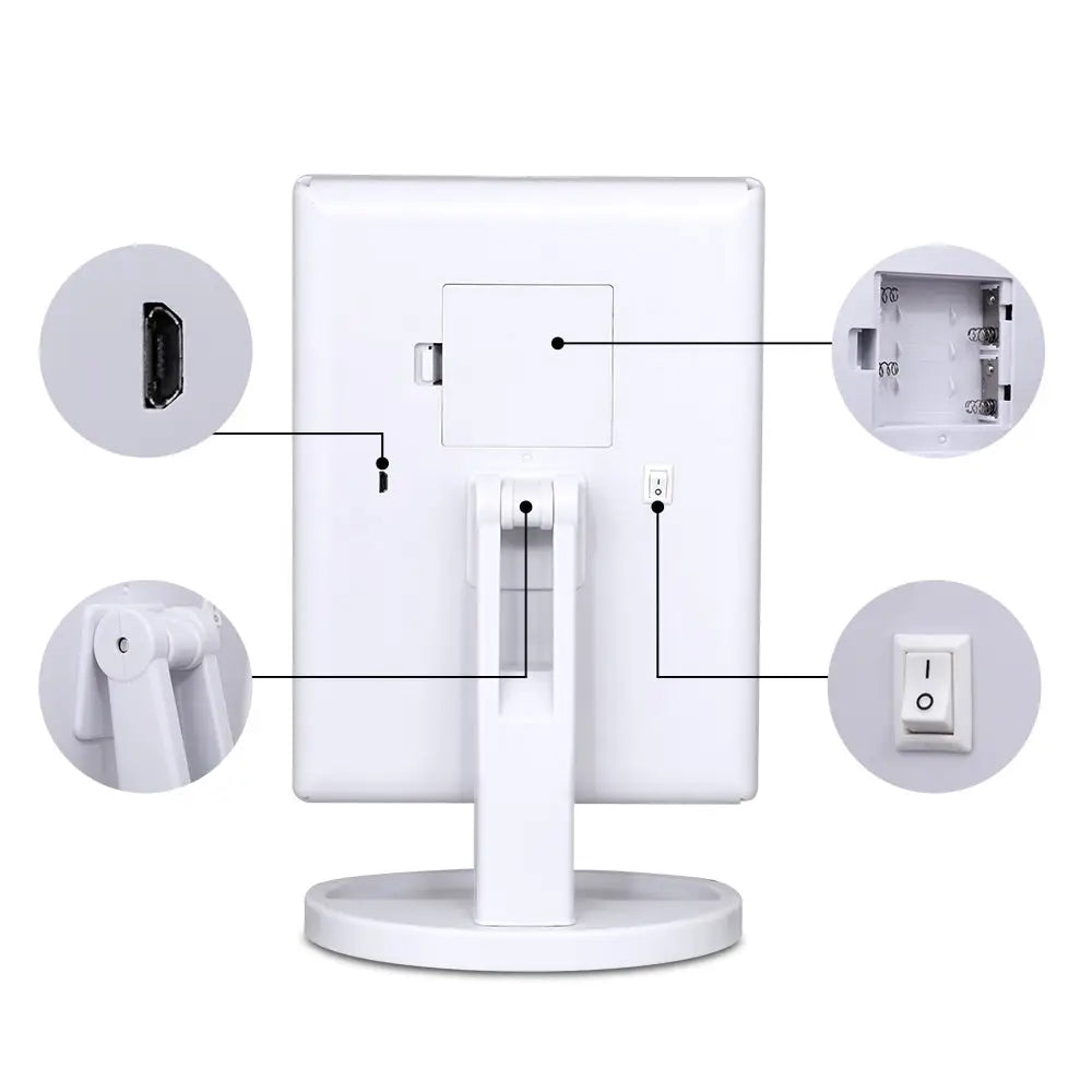 Embellir Tri-fold Makeup Mirror 1x2x3x Magnifying with Led Light Travel Portable