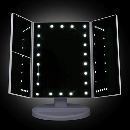 Embellir Tri-fold Makeup Mirror 1x2x3x Magnifying with Led Light Travel Portable
