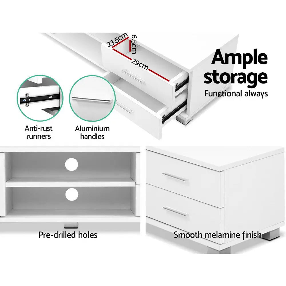 Entertainment Unit Tv Cabinet 120cm White Dylan