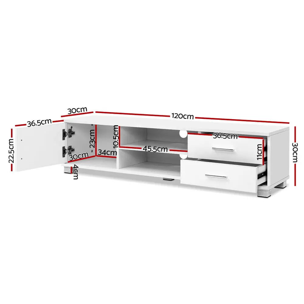 Entertainment Unit Tv Cabinet 120cm White Dylan