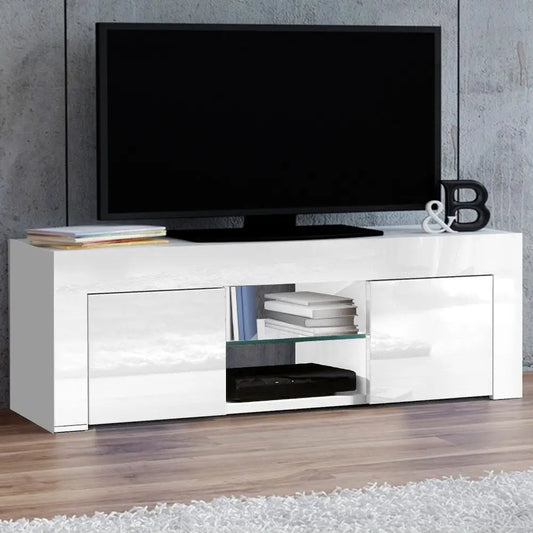 Entertainment Unit Tv Cabinet 130cm White Ivan
