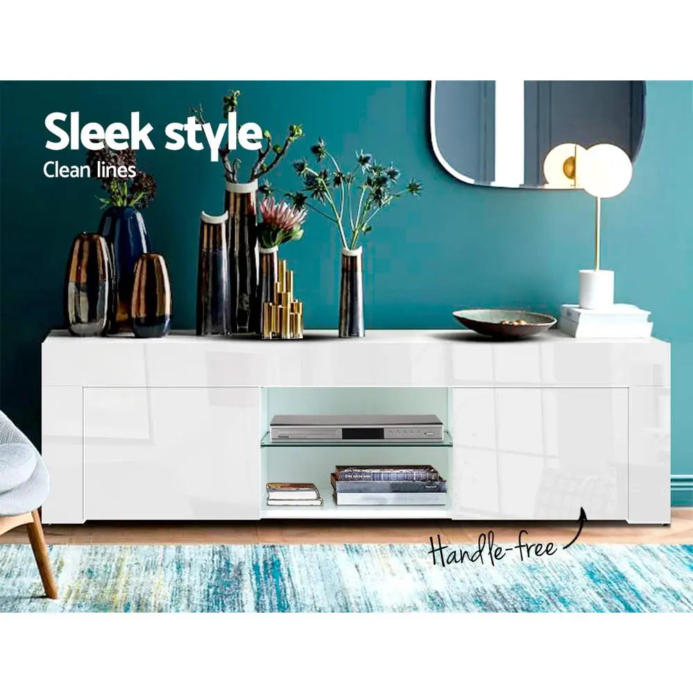 Entertainment Unit Tv Cabinet 130cm White Ivan