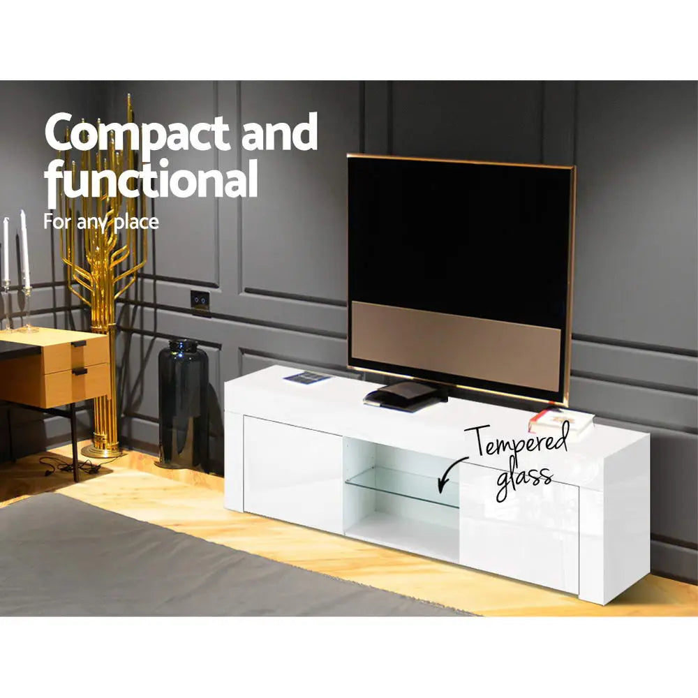 Entertainment Unit Tv Cabinet 130cm White Ivan