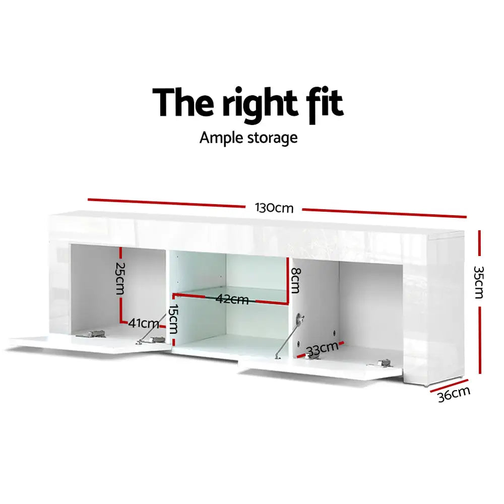 Entertainment Unit Tv Cabinet 130cm White Ivan