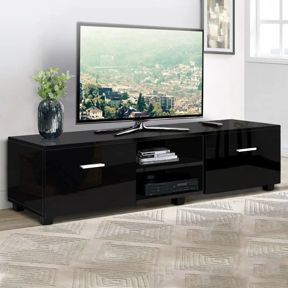 Entertainment Unit Tv Cabinet 140cm Black Jim