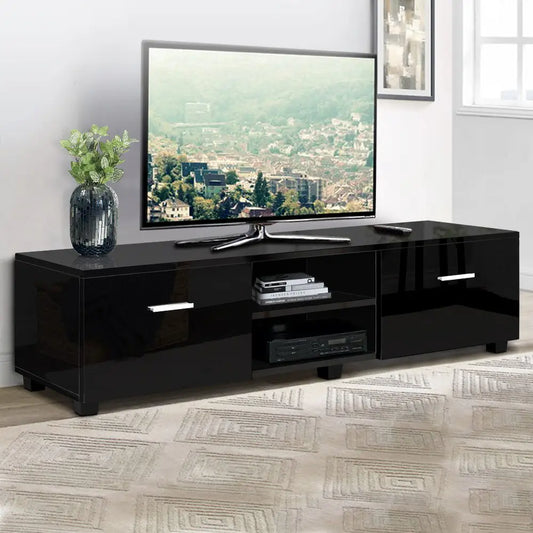 Entertainment Unit Tv Cabinet 140cm Black Jim