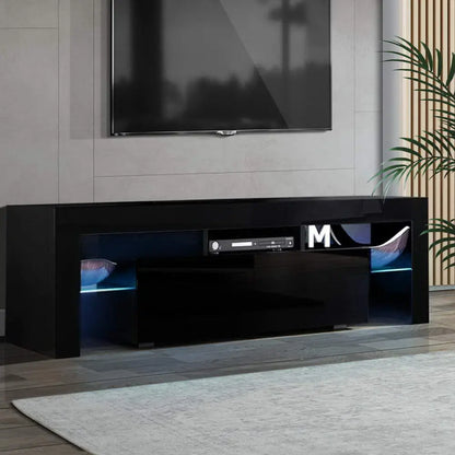 Entertainment Unit Tv Cabinet Led 130cm Black Elo