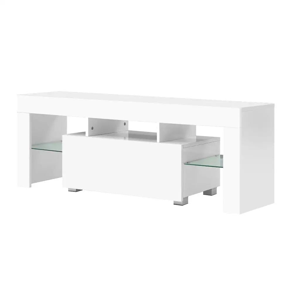 Entertainment Unit Tv Cabinet Led 130cm White Elo