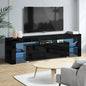 Entertainment Unit Tv Cabinet Led 160cm Black Elo