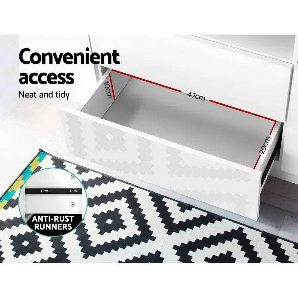 Entertainment Unit Tv Cabinet Led 160cm White Anna