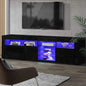 Entertainment Unit Tv Cabinet Led 180cm Black Bobi