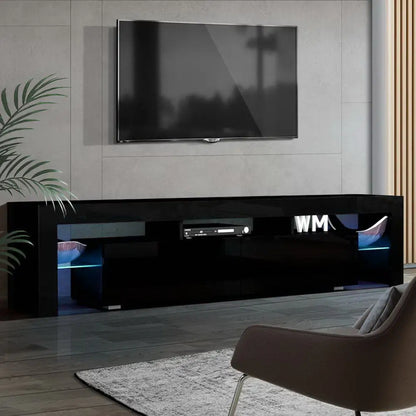 Entertainment Unit Tv Cabinet Led 189cm Black Elo