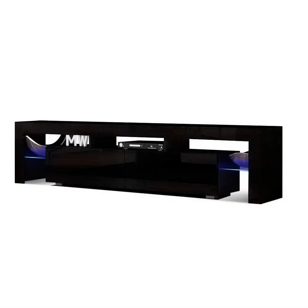 Entertainment Unit Tv Cabinet Led 189cm Black Elo