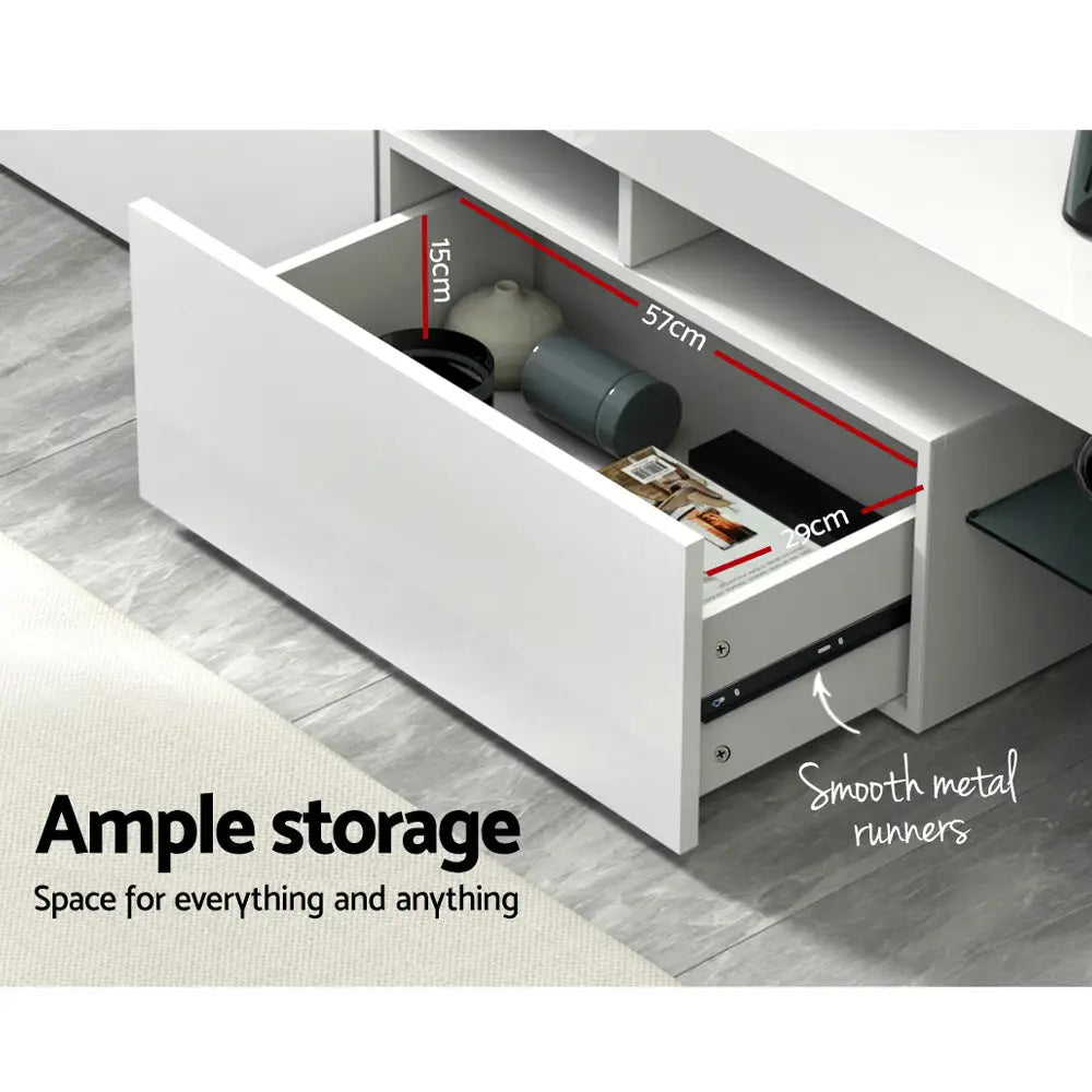 Entertainment Unit Tv Cabinet Led 189cm White Elo