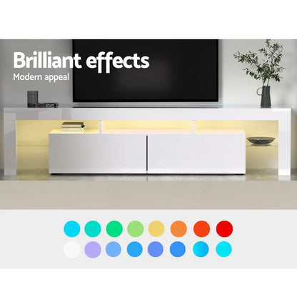 Entertainment Unit Tv Cabinet Led 189cm White Elo