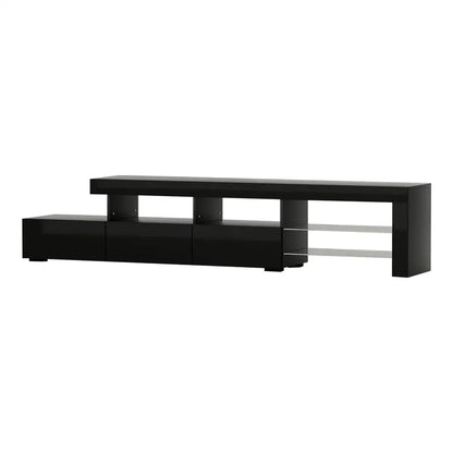 Entertainment Unit Tv Cabinet Led 215cm Black Caya