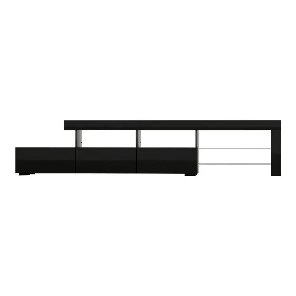 Entertainment Unit Tv Cabinet Led 215cm Black Caya