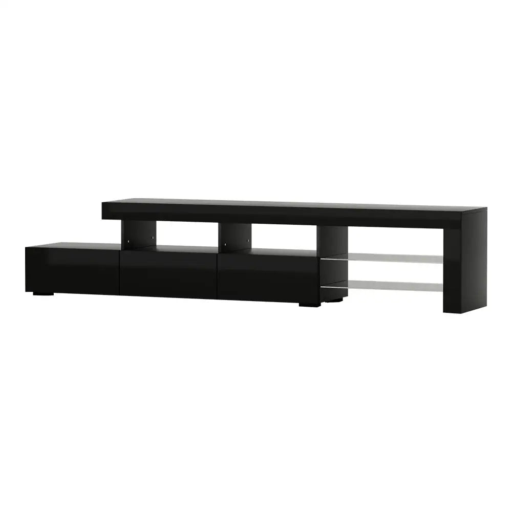 Entertainment Unit Tv Cabinet Led 215cm Black Caya