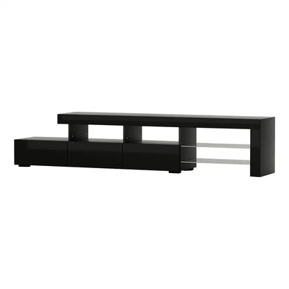 Entertainment Unit Tv Cabinet Led 215cm Black Caya