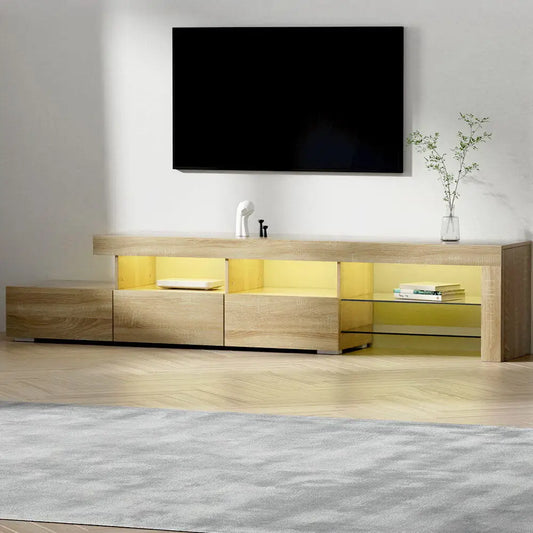 Entertainment Unit Tv Cabinet Led 215cm Pine Caya