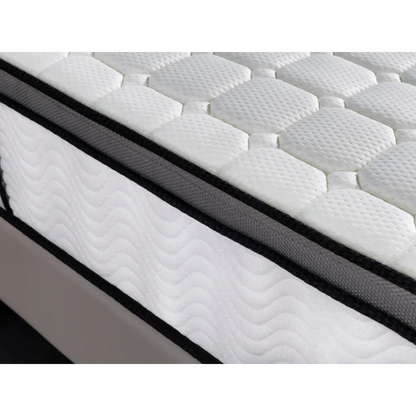 Ergopedic Mattress 5 Zone Latex Pocket Spring in a Box 30cm - Double - White Grey Black