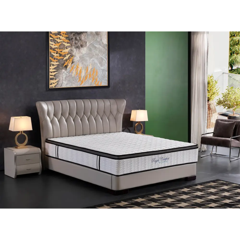 Ergopedic Mattress 5 Zone Latex Pocket Spring in a Box 30cm - Double - White Grey Black