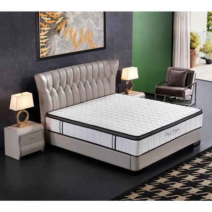 Ergopedic Mattress 5 Zone Latex Pocket Spring in a Box 30cm - King - White Grey Black
