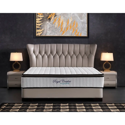 Ergopedic Mattress 5 Zone Latex Pocket Spring in a Box 30cm - Queen - White Grey Black