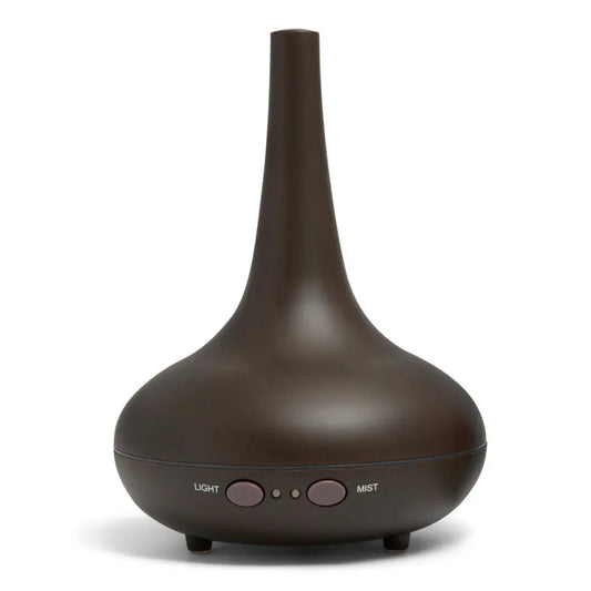 Essential Oil Diffuser Ultrasonic Humidifier Aromatherapy Led Light 200ml 3 Oils - Dark Wood Grain
