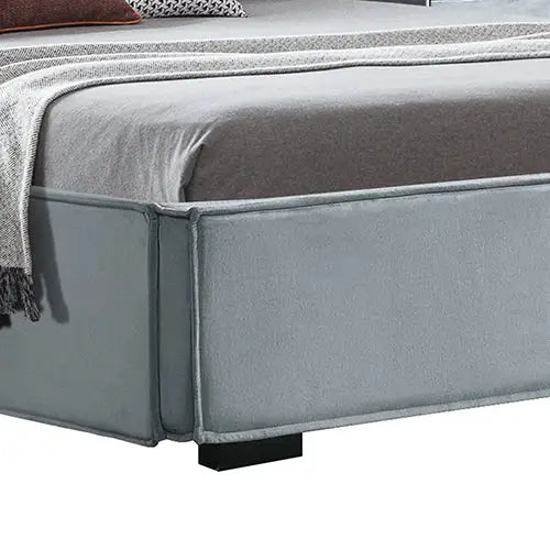 Estella Queen Bed Frame Fabric Upholstery Kd Slat in Black