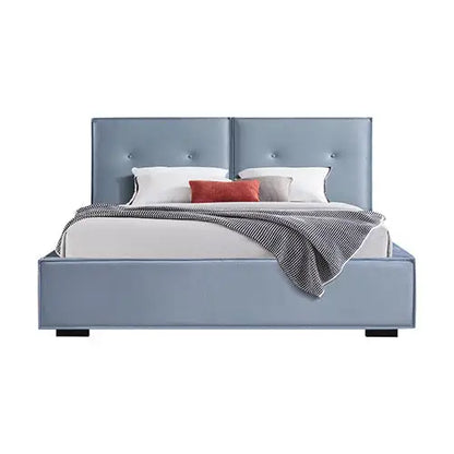Estella Queen Bed Frame Fabric Upholstery Kd Slat in Black