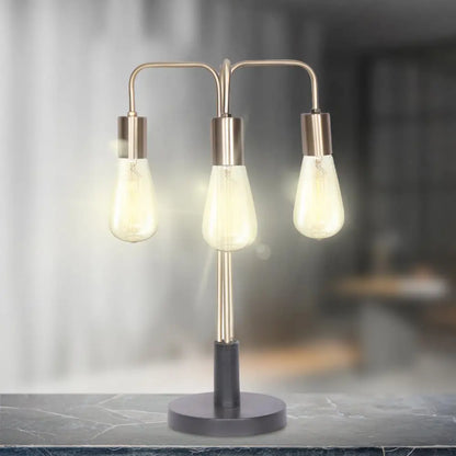 Exposed Bulb Industrial Table Lamp