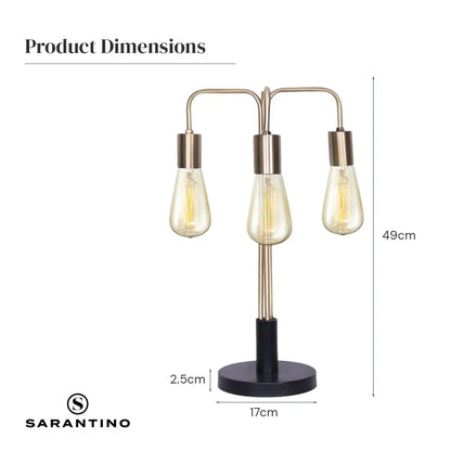 Exposed Bulb Industrial Table Lamp